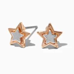Clous d'oreilles étoile en métaux mixtes