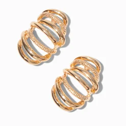 Clous d'oreilles torsadés couleur dorée