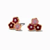 Clous d'oreilles triple fleur