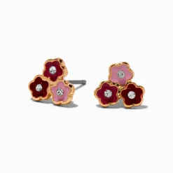 Clous d'oreilles triple fleur