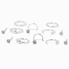 Clous et anneaux pour piercing de nez strass couleur argentée 0,6 mm - Lot de 12