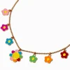 Collier à breloques fleurs marguerites visage souriant Claire's Club