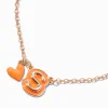 Collier à pendentif cœur à initiale bulle orange - S