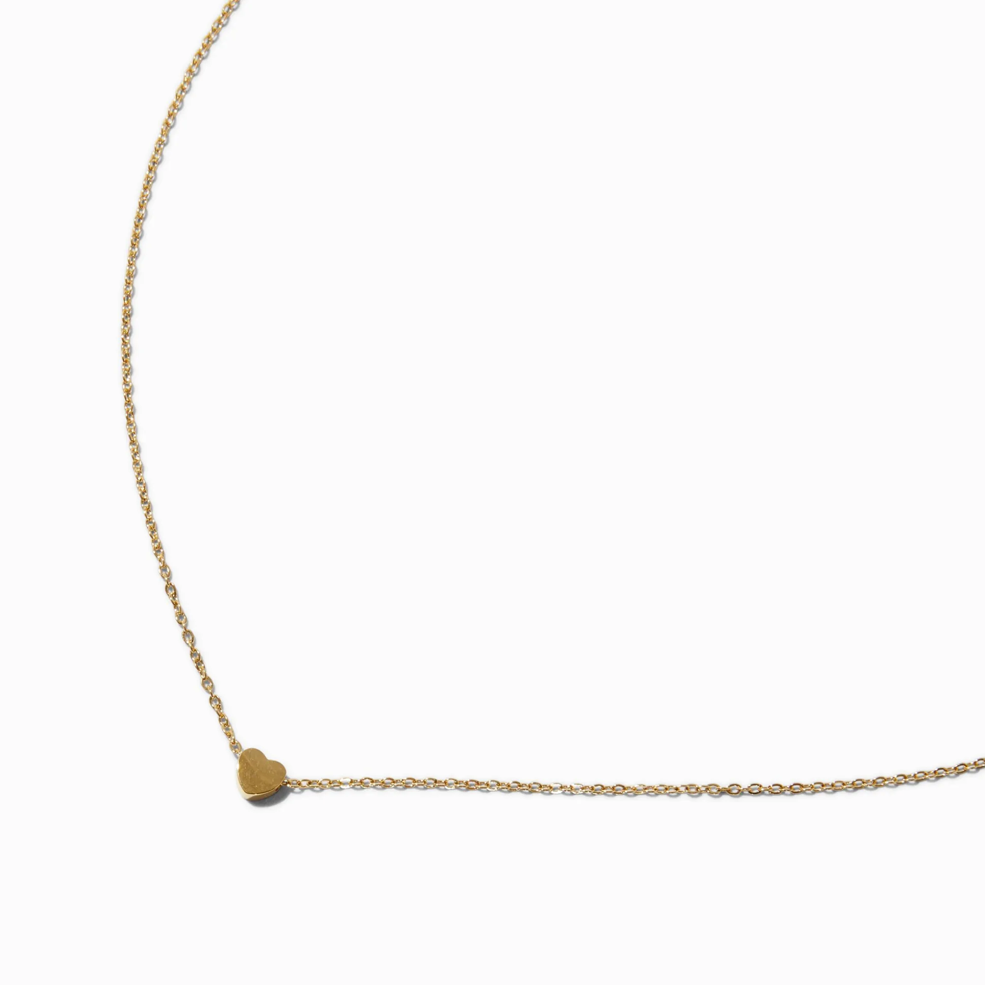 Collier à pendentif cœur acier inoxydable couleur dorée