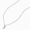 Collier à pendentif initiale lettre majuscule strass couleur argentée - J