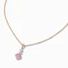 Collier à pendentif trio de strass roses en zircon cubique d'imitation