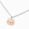 Collier à pendentif tête de chat rose qui brille dans le noir