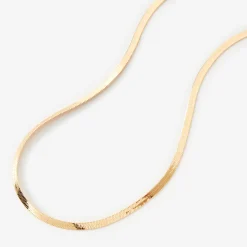 Collier chaîne à chevrons de 35 cm serpent couleur dorée