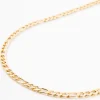 Collier chaîne à maillons figaro 51 cm couleur dorée
