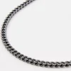 Collier 51 cm chaîne cubaine couleur hématite