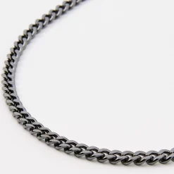 Collier 51 cm chaîne cubaine couleur hématite