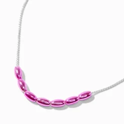 Collier de chaîne billes coulissantes anodisées violettes