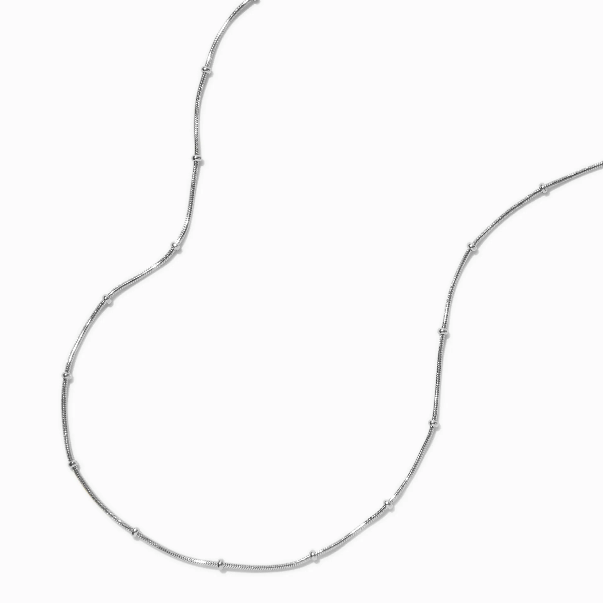 Collier de chaîne satellite en acier inoxydable couleur argentée