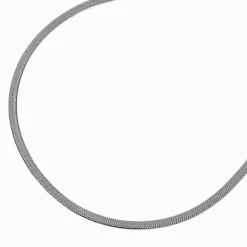 Collier de chaîne serpent 3 mm en acier inoxydable couleur argentée