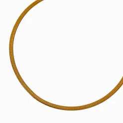 Collier de chaîne serpent 3 mm en acier inoxydable couleur dorée