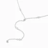 Collier en Y confetti délicats en zircon cubique couleur argentée