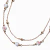 Collier multi-rangs perlé rose couleur dorée
