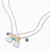 Colliers à pendentif arc-en-ciel fendus en deux phosphorescents best friends - Lot de 2