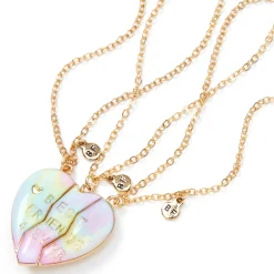 Colliers à pendentif cœur en dégradé de couleurs pastel best friends - Lot de 3