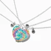 Colliers à pendentif cœur fendu tie-dye best friends - Lot de 3