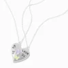Colliers à pendentif cœur fendu papillon pour grande sœur et petite sœur Best Friends - Lot de 2