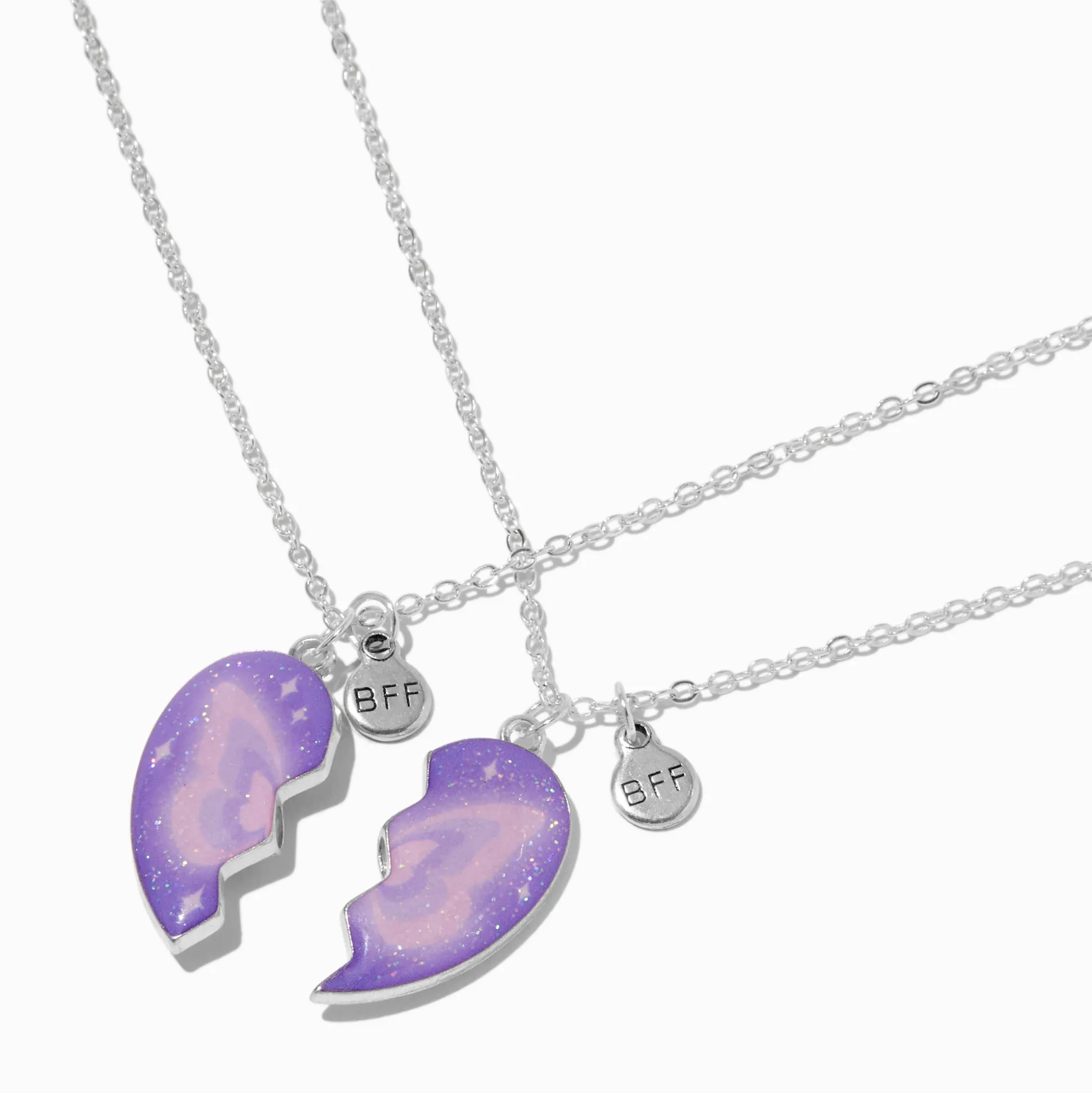 Colliers à pendentif cœur fendu ombre de papillon best friends - Lot de 2