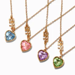 Colliers à pendentif cœur strass best friends - Lot de 4
