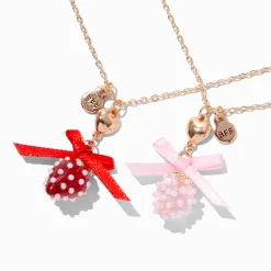 Colliers à pendentif fraise best friends - Lot de 2