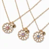 Colliers à pendentif marguerite en strass best friends - Lot de 3