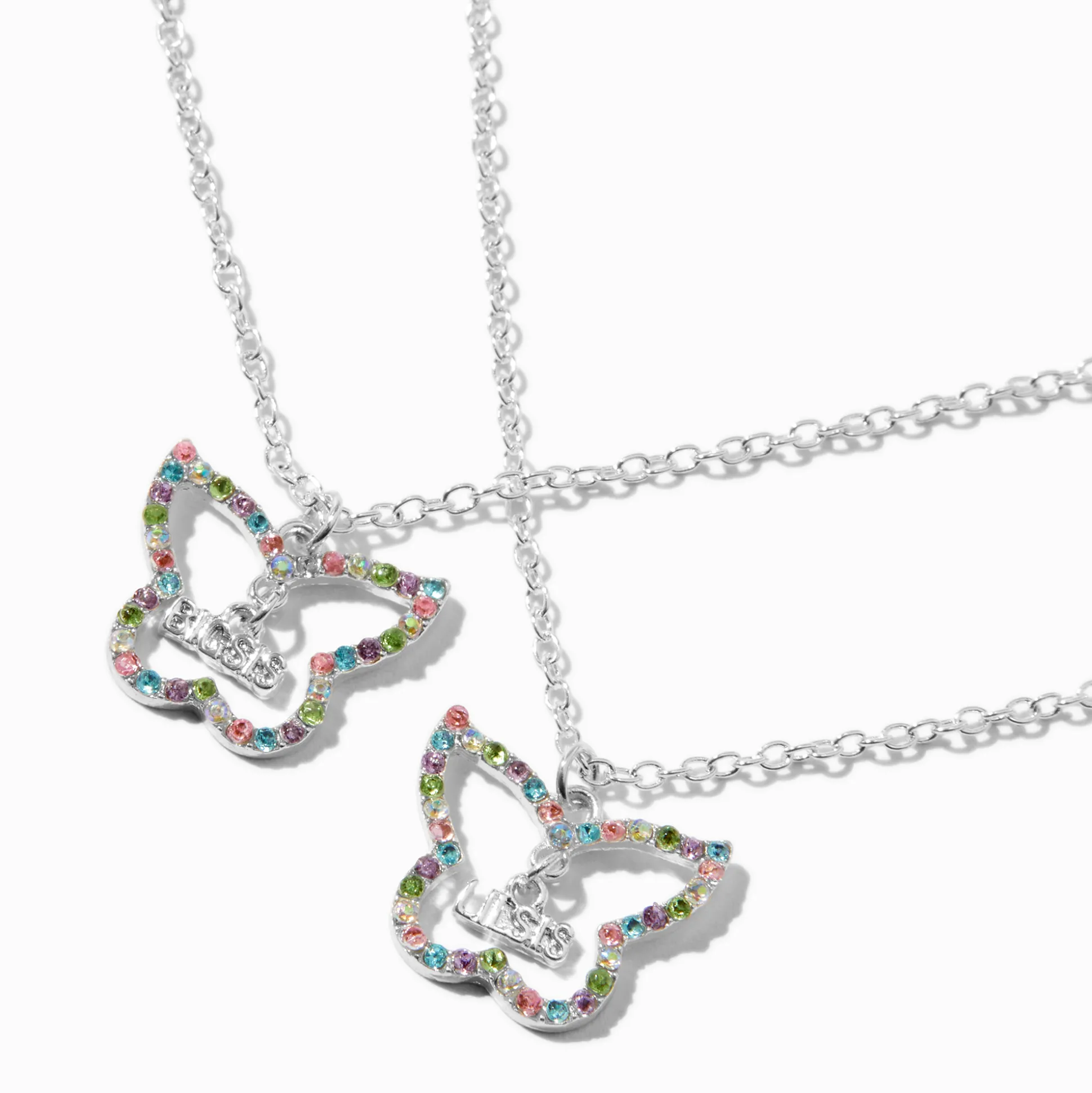 Colliers à pendentif papillon pour grande sœur et petite sœur Best Friends - Lot de 2