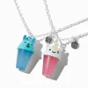Colliers à pendentif thé aux perles licorne et lama best friends - Lot de 2