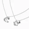 Colliers à pendentif étoile et lune strass best friends - Lot de 2