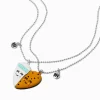 Colliers à pendentifs cœur fendu lait et cookies best friends - Lot de 2