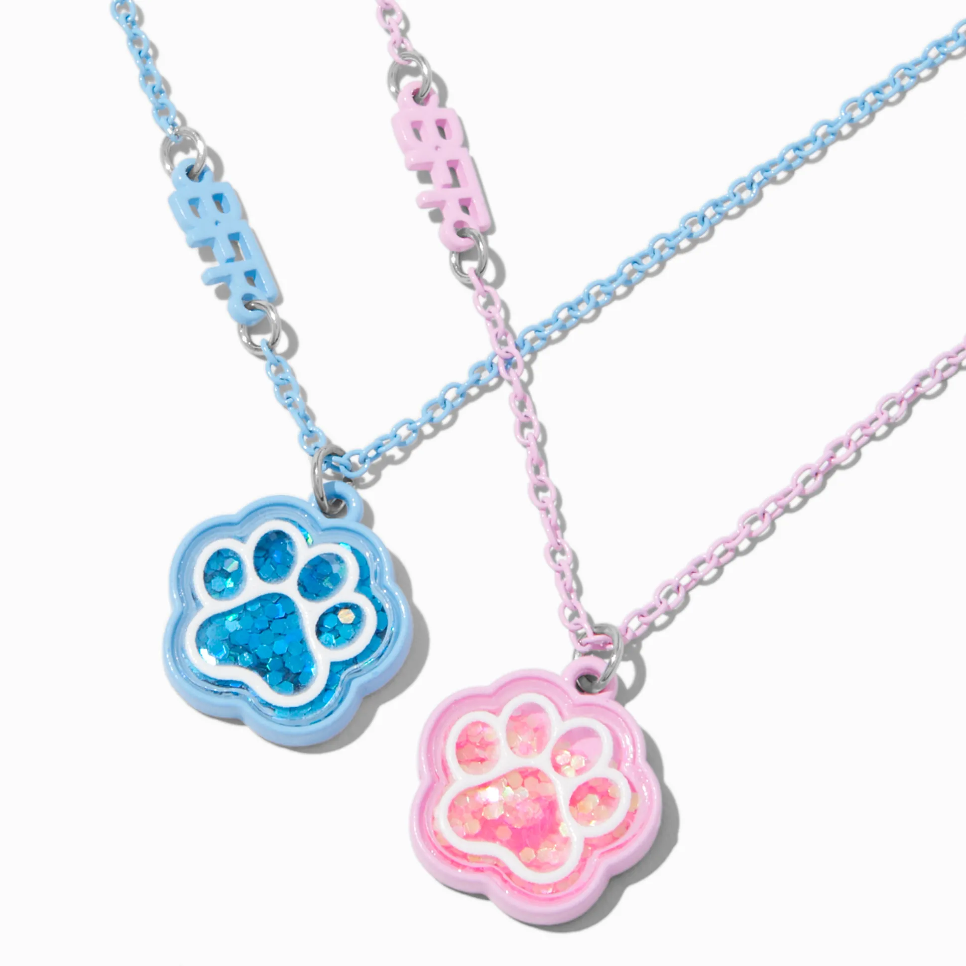 Colliers à pendentifs shaker patte best friends - Lot de 2
