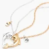 Colliers dauphins cœur fendu en deux best friends - Lot de 2
