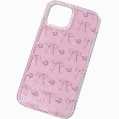 Coque de portable coquette nœuds roses - Compatible avec iPhone® 13/14/15