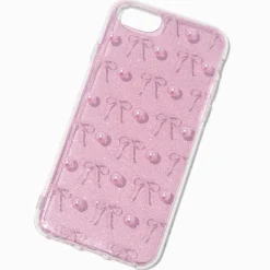 Coque de portable coquette avec nœuds roses - Compatible avec iPhone® 6/7/8/SE