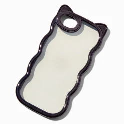 Coque de portable ondulée avec bordure chat noir - Compatible avec iPhone® 6/7/8/SE