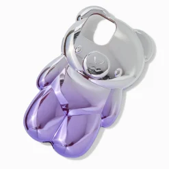 Coque de portable ours couleur chrome en dégradé violet - Compatible avec iPhone® 13/14/15