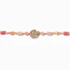 Coral Beaded Gold-tone Swirl Choker Necklace