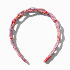 Coral Fabric-Wrapped Headband