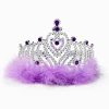 Couronne couleur argentée plumes marabou violette Claire's Club