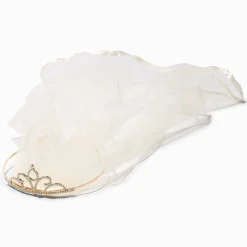 Couronne couleur dorée avec voile ivoire pour occasion spéciale Claire's Club
