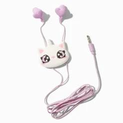 Écouteurs et enrouleur en silicone chat-licorne