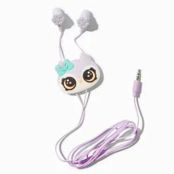 Écouteurs et enrouleur en silicone chouette