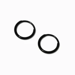 Créoles à charnière 8 mm en titane noires C LUXE by Claire’s