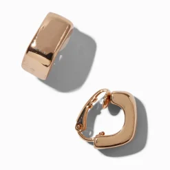 Créoles à clip couleur dorée épaisses