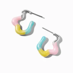 Créoles arc-en-ciel effet goutte