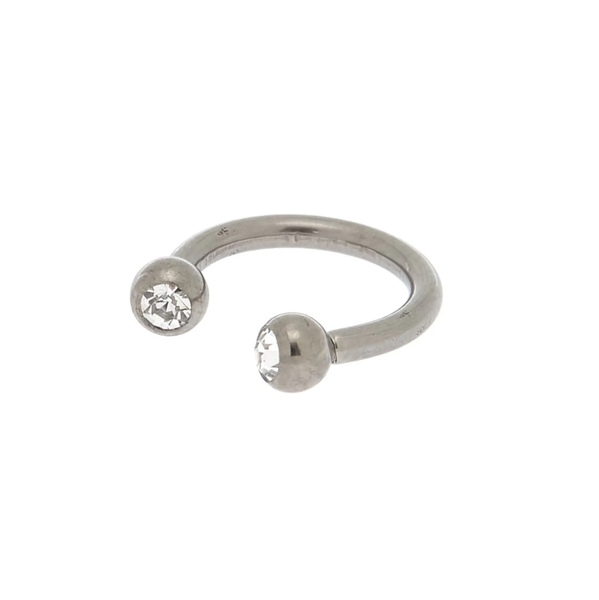 Créoles cartilage fer à cheval couleur titané 16 g