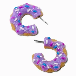 Créoles donuts violets phosphorescents